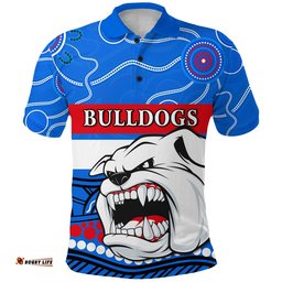 Custom Personalised Bulldogs Indigenous Polo Shirt Western Football - Custom Text and Number
