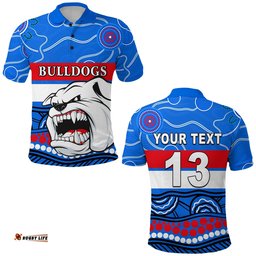 Custom Personalised Bulldogs Indigenous Polo Shirt Western Football - Custom Text and Number