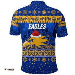 West Coast Eagles Polo Shirt Christmas Simple Style - Blue