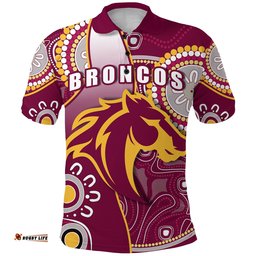 Broncos Indigenous Polo Shirt Brisbane Strong