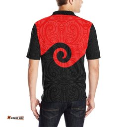 Maori Black And Red Polo T Shirt