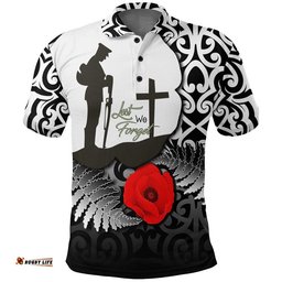 Vibe Hoodie Clothing - Anzac Day Poppy Remembrance Polo Shirt