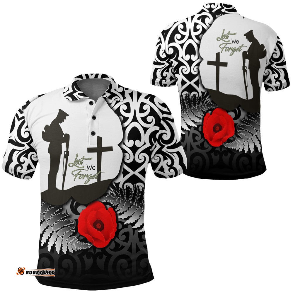 Vibe Hoodie Clothing - Anzac Day Poppy Remembrance Polo Shirt