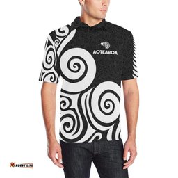Aotearoa Polo T-Shirt Koru Kiwi Bird - Silver Fern