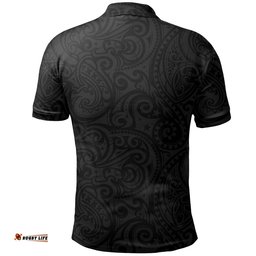 Rugby Kia Kaha Be Strong Polo Shirt Black