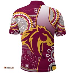 Custom Personalised Broncos Indigenous Polo Shirt Brisbane Strong