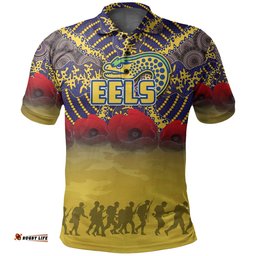 Parramatta Eels Polo Shirt Aboriginal Anzac Day