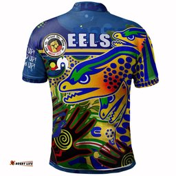 Eels Rugby Australia Naidoc Week Custom Polo Shirt - Eels Getting Up, Standing Up, and Showing Up RLT13