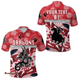 Custom Personalised St. George Dragons Polo Shirt Indigenous Vibes, Custom Text And Number