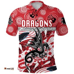 Custom Personalised St. George Dragons Polo Shirt Indigenous Vibes, Custom Text And Number