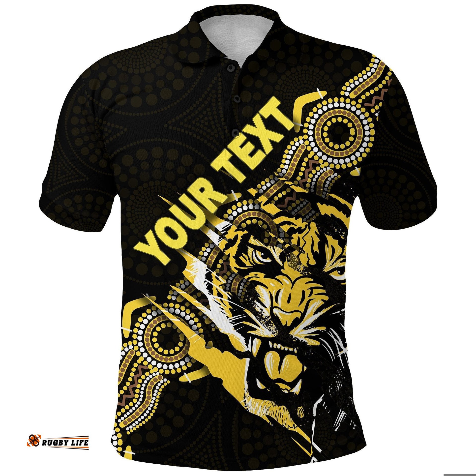 Custom Personalised Richmond Polo Shirt Power Tigers Indigenous