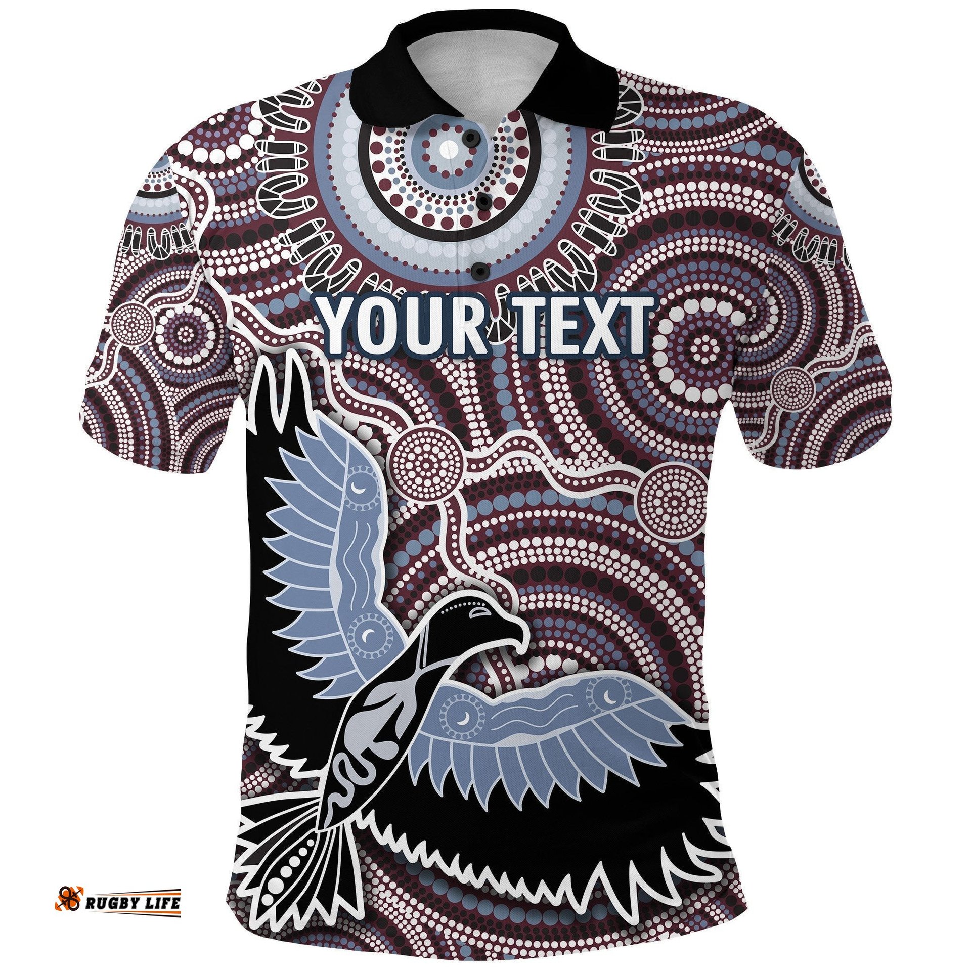 Custom Personalised Warringah Polo Shirt Sea Eagles Indigenous