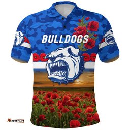 Custom Personalised Western Bulldogs ANZAC Polo Shirt Poppy Vibes
