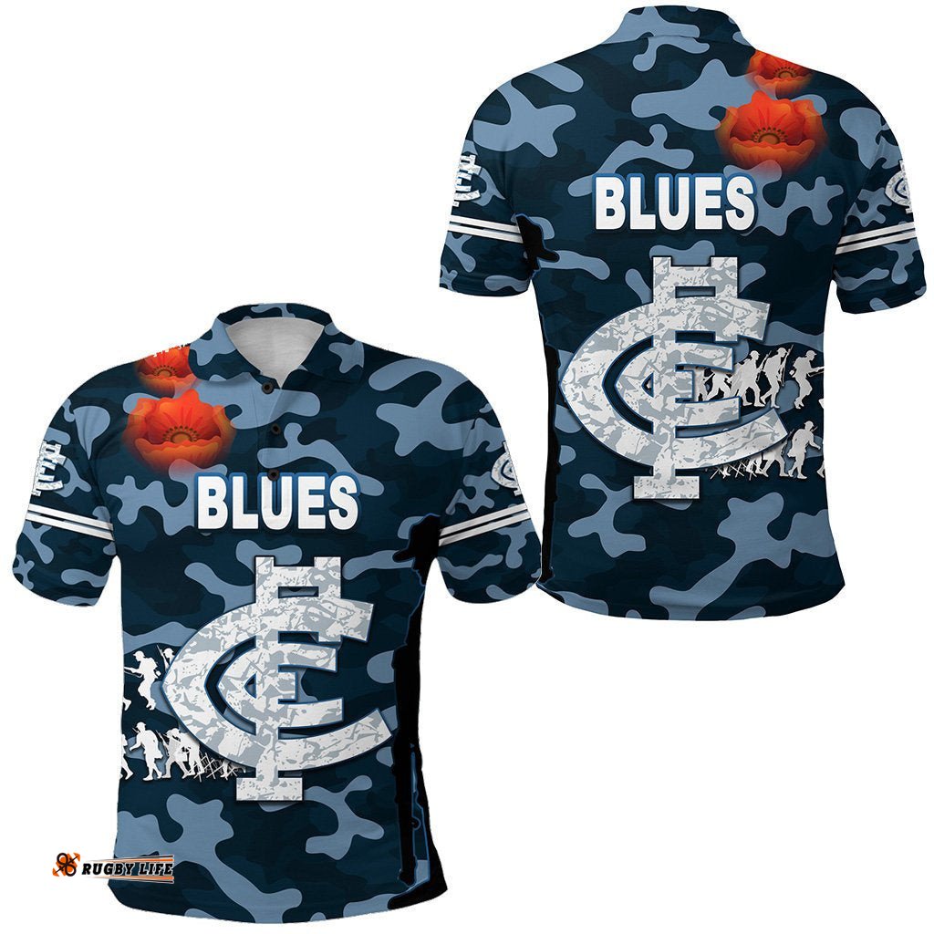 Carlton Polo Shirt Blues Anzac Vibes NO.1