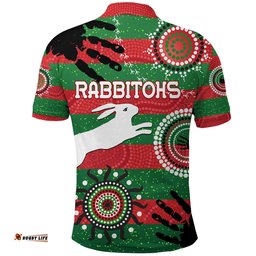 Custom Personalised South Sydney Rabbitohs Indigenous Polo Shirt Country Style No.1