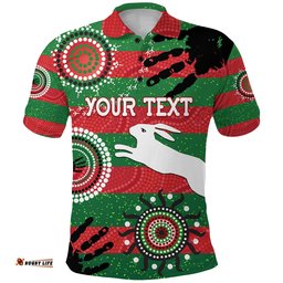 Custom Personalised South Sydney Rabbitohs Indigenous Polo Shirt Country Style No.1