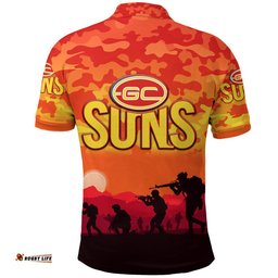 Gold Coast Suns ANZAC Polo Shirt Simple Style