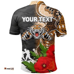 Custom PersonalisedTigers Anzac Day Aboriginal Mix Army Patterns Polo Shirt