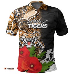 Custom PersonalisedTigers Anzac Day Aboriginal Mix Army Patterns Polo Shirt