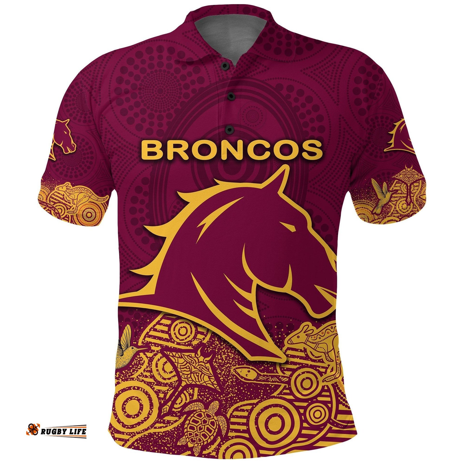 Brisbane Polo Shirt Broncos Indigenous