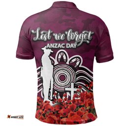 Sea Eagles Polo Shirt Anzac Day Poppy Flowers With Army Patterns