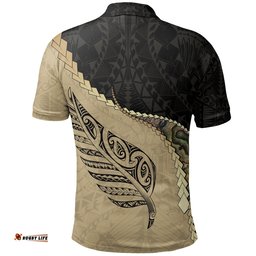 Maori Silver Fern Polo Shirt, Paua Shell Golf Shirts - Signatrue