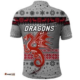 St. George Illawarra Dragons Polo Shirt Christmas Simple Style - Grey
