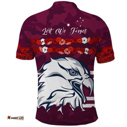 Sea Eagles Anzac Day Polo Shirt Poppy Lest We Forget