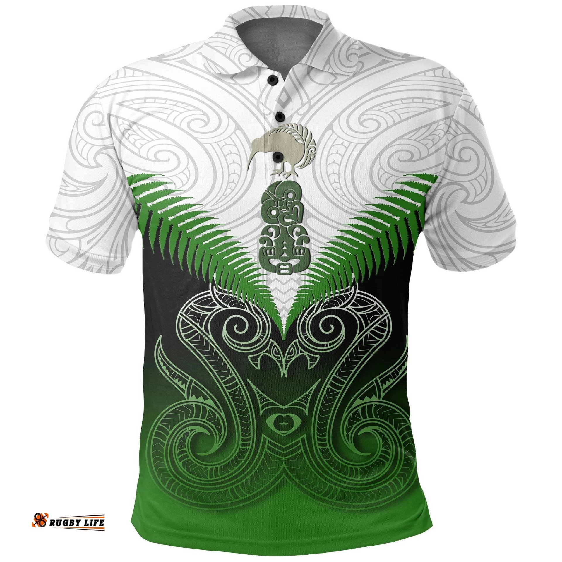 Maori Manaia Polo Shirt Green