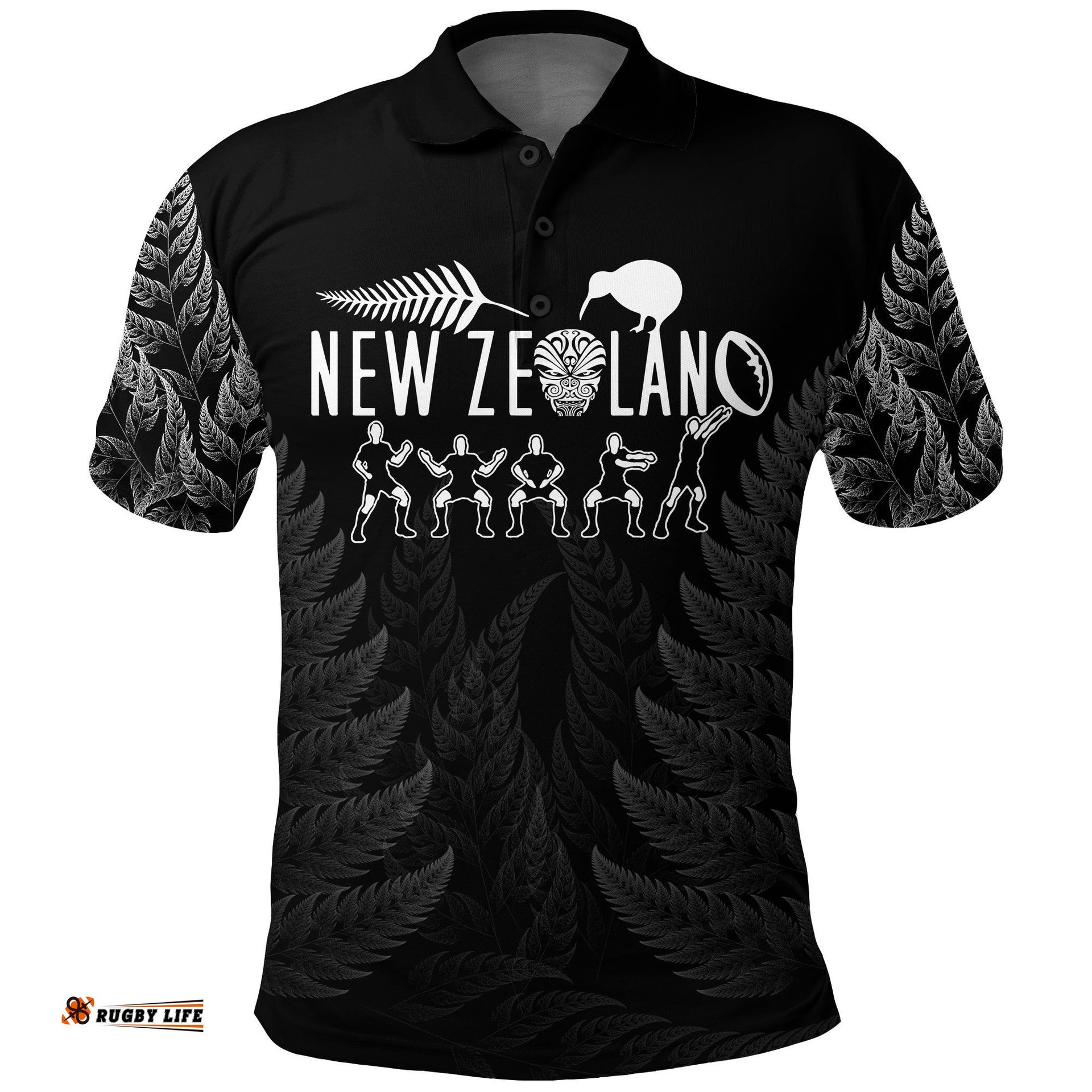 Nz Polo Shirt Haka Rugby Exclusive Edition