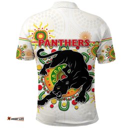 Custom Personalised Penrith Polo Shirt Indigenous Panthers - White