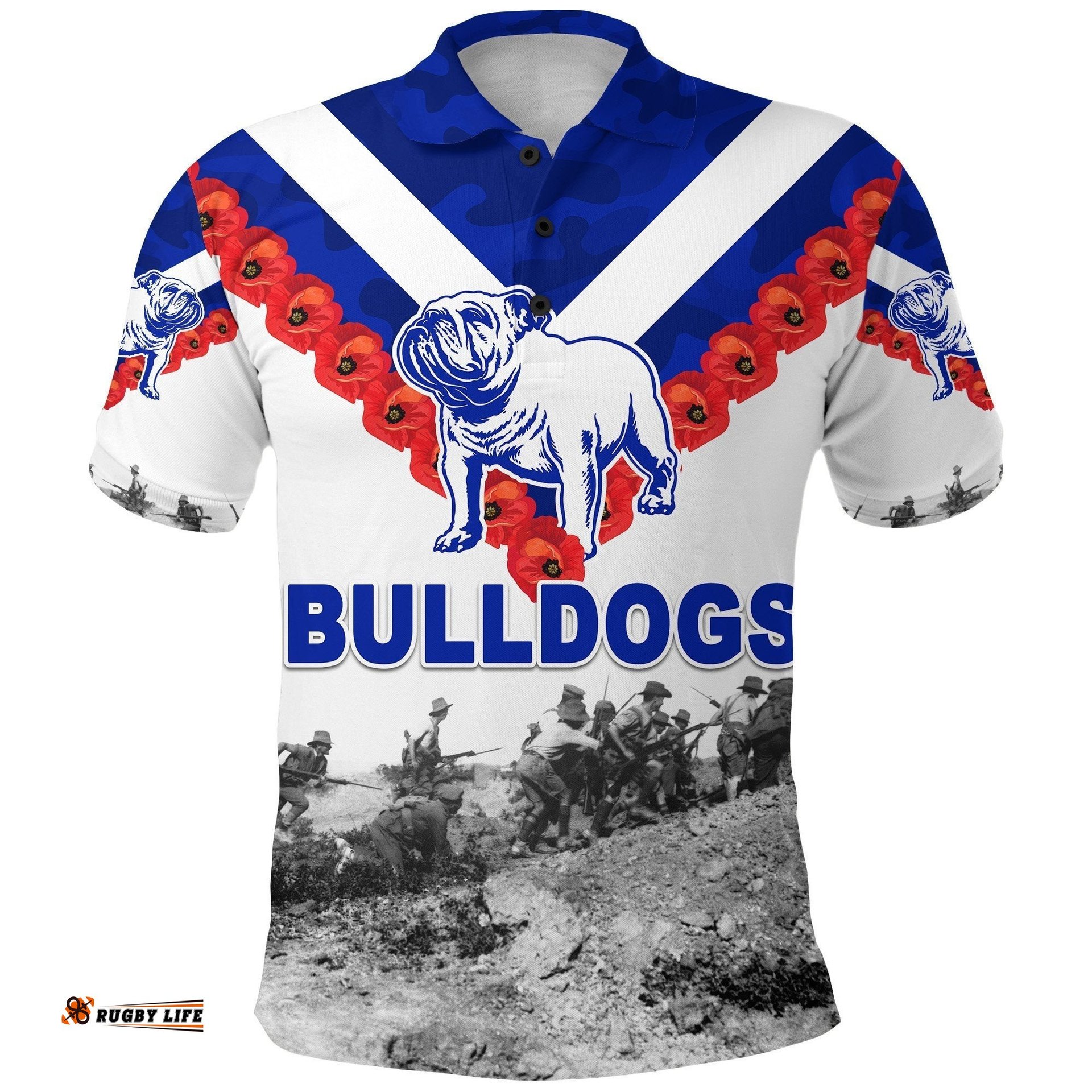 Canterbury-Bankstown Bulldogs Polo Shirt Anzac Day Original
