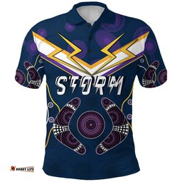 Custom Personalised Storm Polo Shirt Melbourne Indigenous Champion - Custom Text and Number