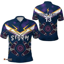Custom Personalised Storm Polo Shirt Melbourne Indigenous Champion - Custom Text and Number