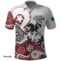 Dragons Rugby Polo Shirt NAIDOC 2023 Patterns Amazing Aussie