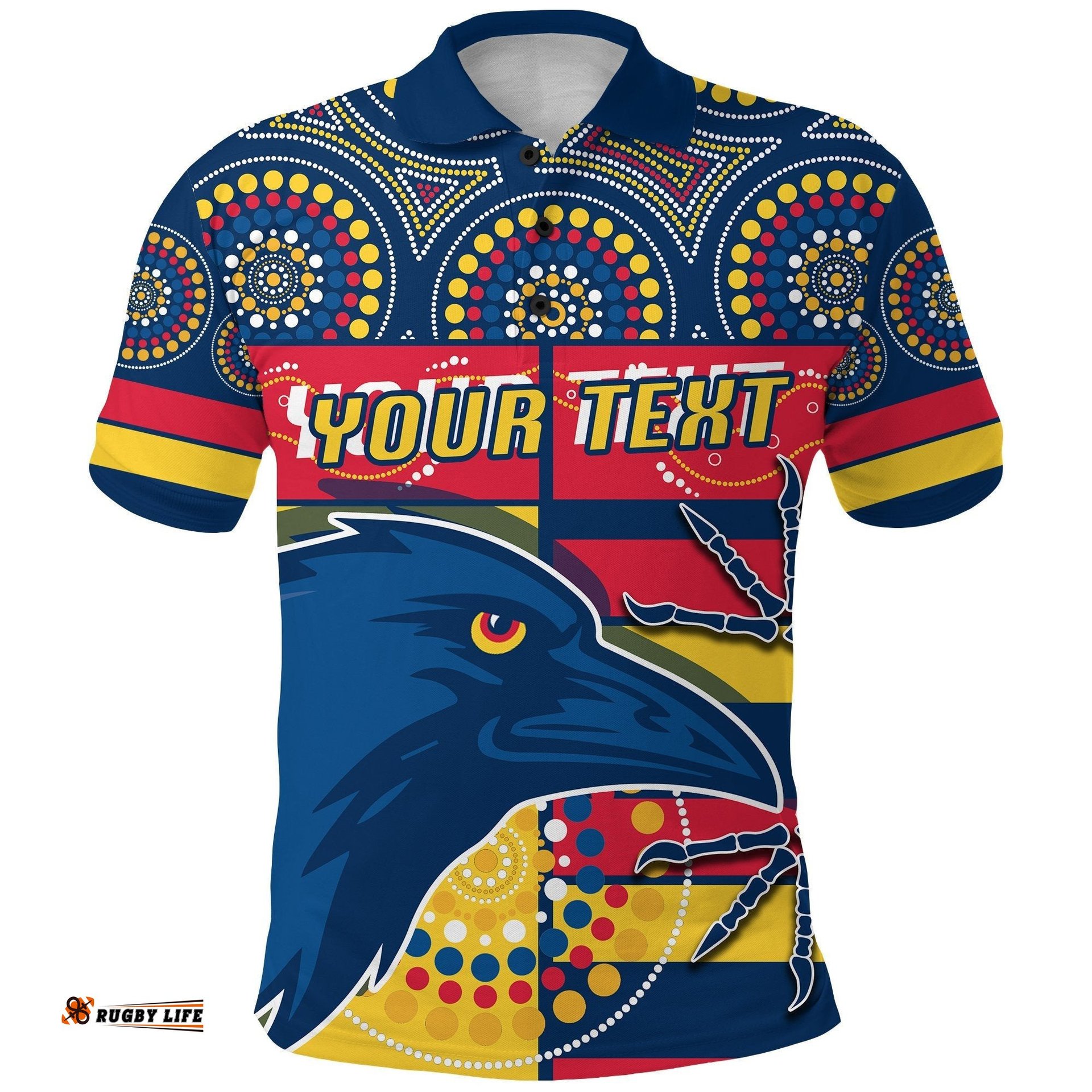 Custom Personalised Adelaide Polo Shirt Indigenous Crows