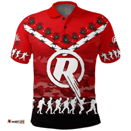 Melbourne Renegades ANZAC 2022 Polo Shirt Camouflage With Poppy -