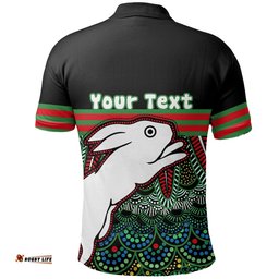 Custom Personalised Rabbitohs Naidoc Week Polo Shirt Indigenous Sport Style