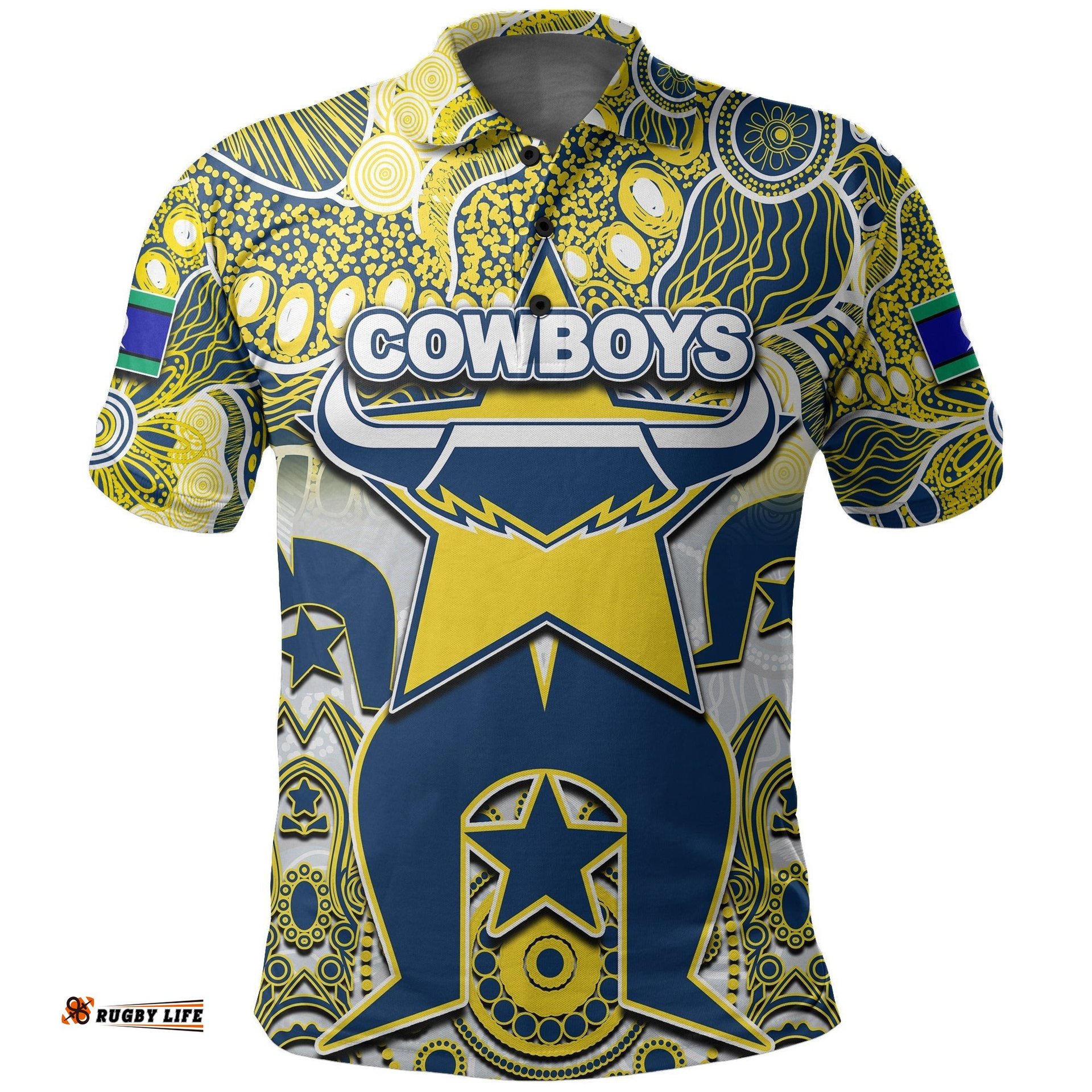 Custom Personalised Cowboys Torres Strait Islanders Mix Aboriginal Polo Shirt
