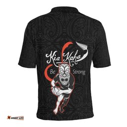 Rugby Be Strong Version Black New Zealand Polo T Shirt
