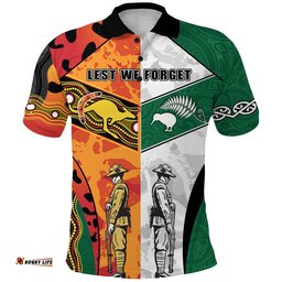 Australian and New Zealand Anzac Polo Shirt Camouflage Indigenous