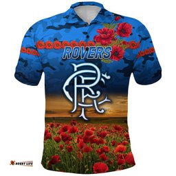 Rovers Football Club ANZAC Polo Shirt Poppy Vibes