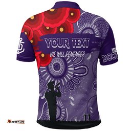 Custom Personalised Freo Dockers Indigenous Anzac Day Polo Shirt We Will Remember