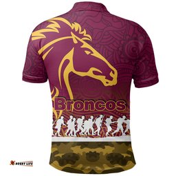 Brisbane Broncos Polo Shirt Anzac Day