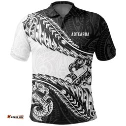 Aotearoa Polo Shirt Silver Fern Manaia
