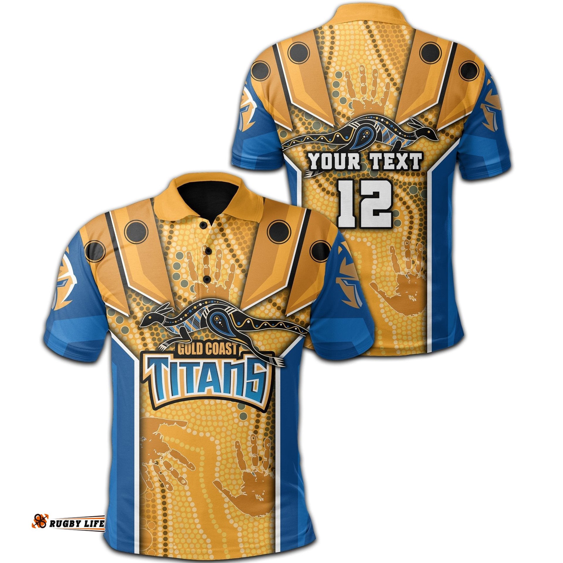 Custom Personalised Titans Polo Shirt Gold Coast Aboriginal Armor Version