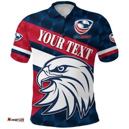 Custom Personalised USA Rugby Polo Shirt Eagles Sporty Style