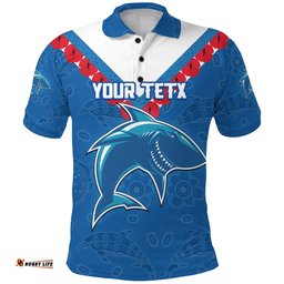 Custom Personalised Cronulla Sharks Polo Shirt Anzac Country Style