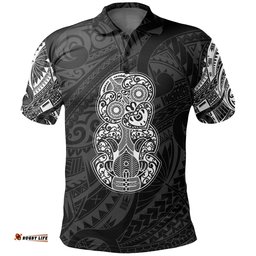 Hei Tiki Maori Tattoo Polo Shirt White