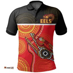 Custom PersonalisedParramatta Rugby Polo Shirt Eels Aboriginal Black